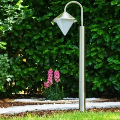 hofstein Lampadaire Kasan Acier inoxydable, Blanc, 1 lumière