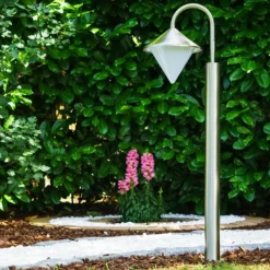 hofstein Lampadaire Kasan Acier inoxydable, Blanc, 1 lumière
