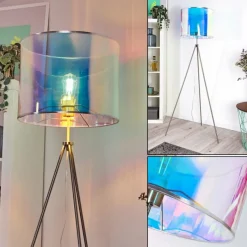 hofstein Lampadaire Kaunas Nickel mat, 1 lumière* Lampadaires Et Lampes Sur Pied