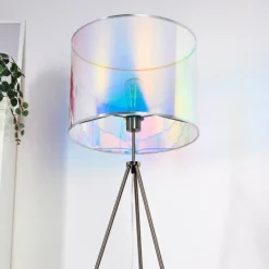 hofstein Lampadaire Kaunas Nickel mat, 1 lumière* Lampadaires Et Lampes Sur Pied