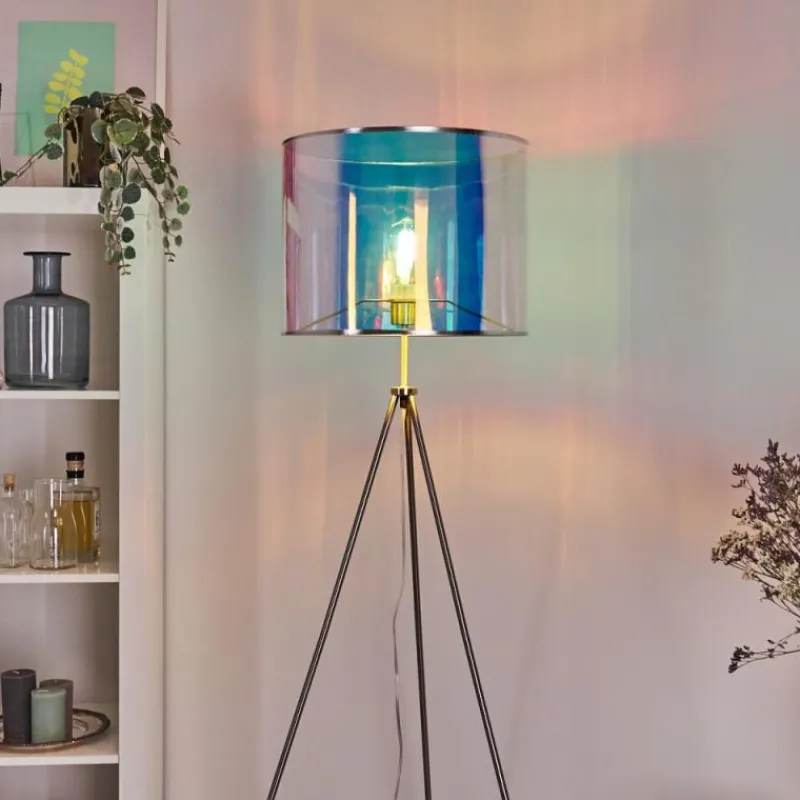 hofstein Lampadaire Kaunas Nickel mat, 1 lumière* Lampadaires Et Lampes Sur Pied