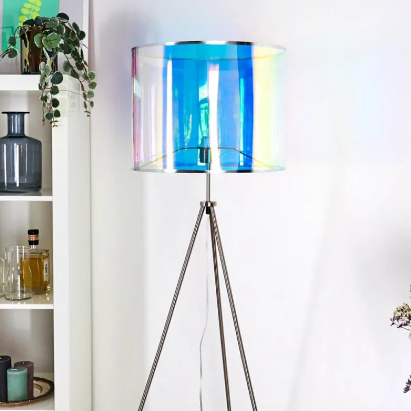 hofstein Lampadaire Kaunas Nickel mat, 1 lumière* Lampadaires Et Lampes Sur Pied