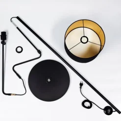 Lampes En Tissu-hofstein Lampadaire Kikpan Noir, 1 lumière