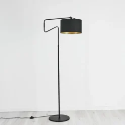 Lampes En Tissu-hofstein Lampadaire Kikpan Noir, 1 lumière