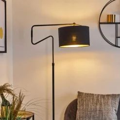 Lampes En Tissu-hofstein Lampadaire Kikpan Noir, 1 lumière