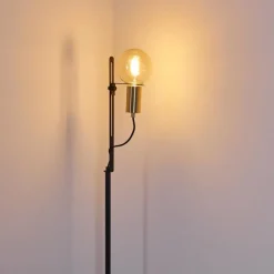 Lampes Dorées-hofstein Lampadaire Kirehito Or, Laiton, Noir, 1 lumière