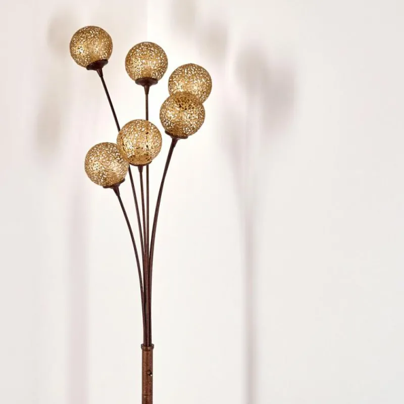 Lampes Dorées-hofstein Lampadaire Kitee Brun, 6 lumières