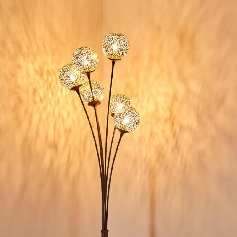 Lampes Dorées-hofstein Lampadaire Kitee Brun, 6 lumières