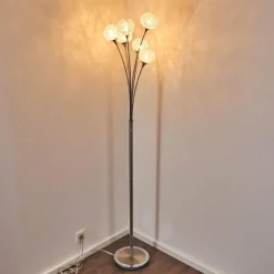 Lampes À Boules-hofstein Lampadaire Kitee Chrome, Nickel mat, 6 lumières