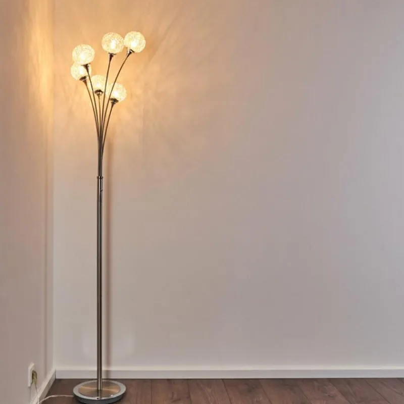 Lampes À Boules-hofstein Lampadaire Kitee Chrome, Nickel mat, 6 lumières