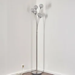 Lampes À Boules-hofstein Lampadaire Kitee Chrome, Nickel mat, 6 lumières