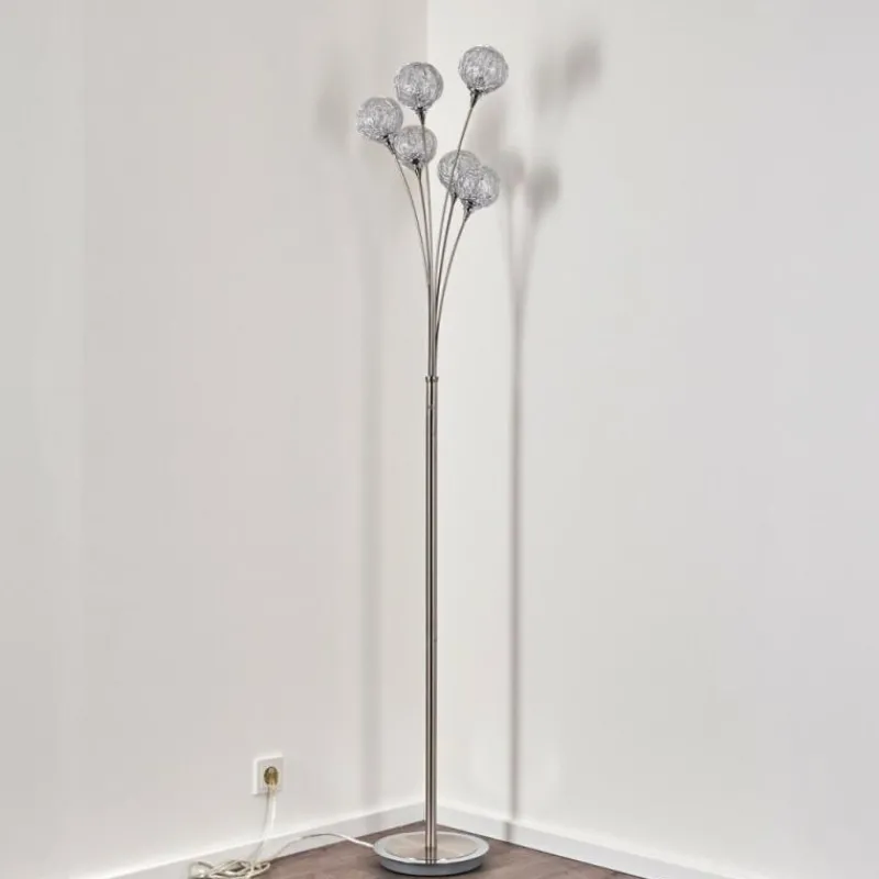 Lampes À Boules-hofstein Lampadaire Kitee Chrome, Nickel mat, 6 lumières