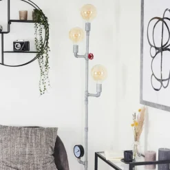 hofstein Lampadaire Kolyma Gris, Rouge, 3 lumières