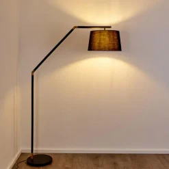 Lampes En Tissu-hofstein Lampadaire Kongakut Or, Noir, 1 lumière