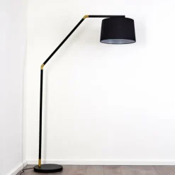 Lampes En Tissu-hofstein Lampadaire Kongakut Or, Noir, 1 lumière