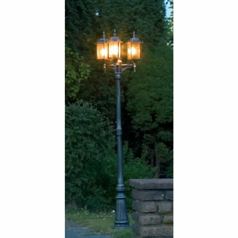 Luminaires Konstsmide Lampadaire Konstsmide Milano Noir, 3 lumières