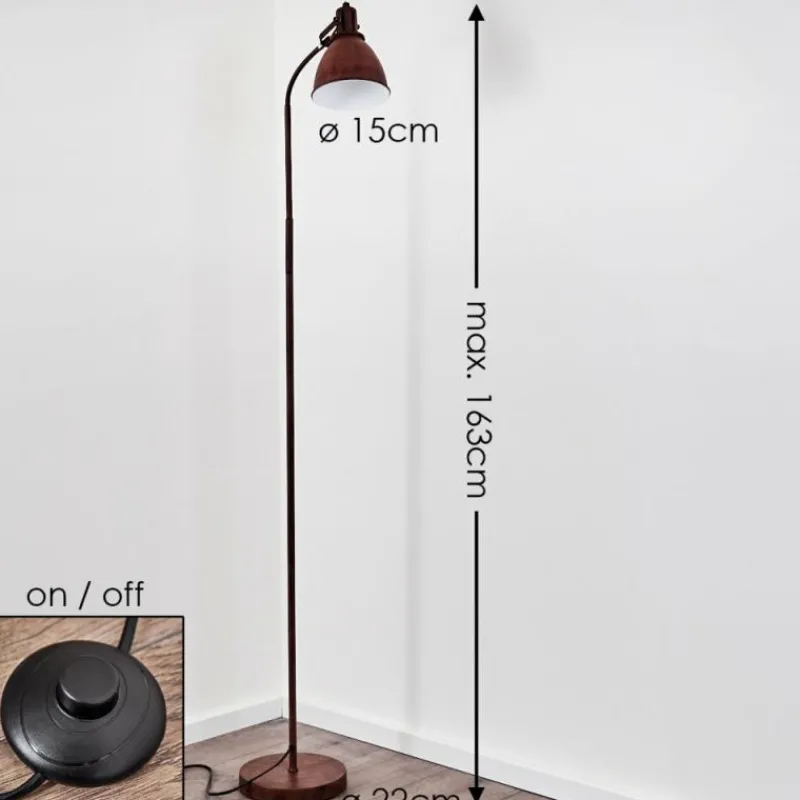 hofstein Lampadaire Koppom Rouille, 1 lumière* Lampadaires Et Lampes Sur Pied