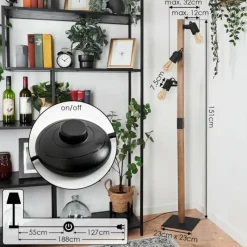 Luminaires Scandinaves-hofstein Lampadaire Kouk Écru, Noir, 3 lumières