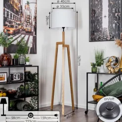 Lampes En Tissu-hofstein Lampadaire Kratie Écru, 1 lumière