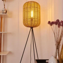 Style Boho-Chic-hofstein Lampadaire Krens Noir, 1 lumière