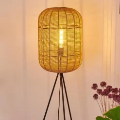 Style Boho-Chic-hofstein Lampadaire Krens Noir, 1 lumière