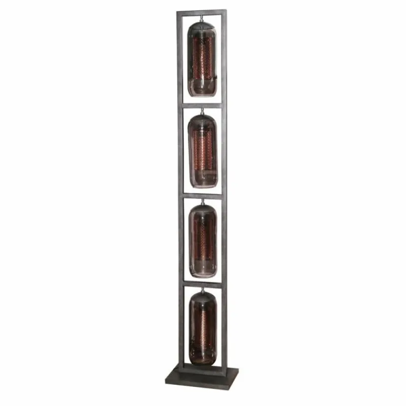 Suspension Verre Fumé-hofstein Lampadaire Lalora Anthracite, 4 lumières