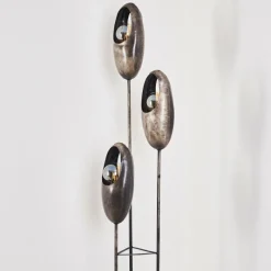 Lampes Vintages & Rétros-hofstein Lampadaire Lamington Noir, Argenté, 3 lumières