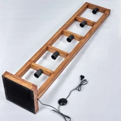 Lampes Vintages & Rétros-hofstein Lampadaire Lanny Bois foncé, Noir, 5 lumières