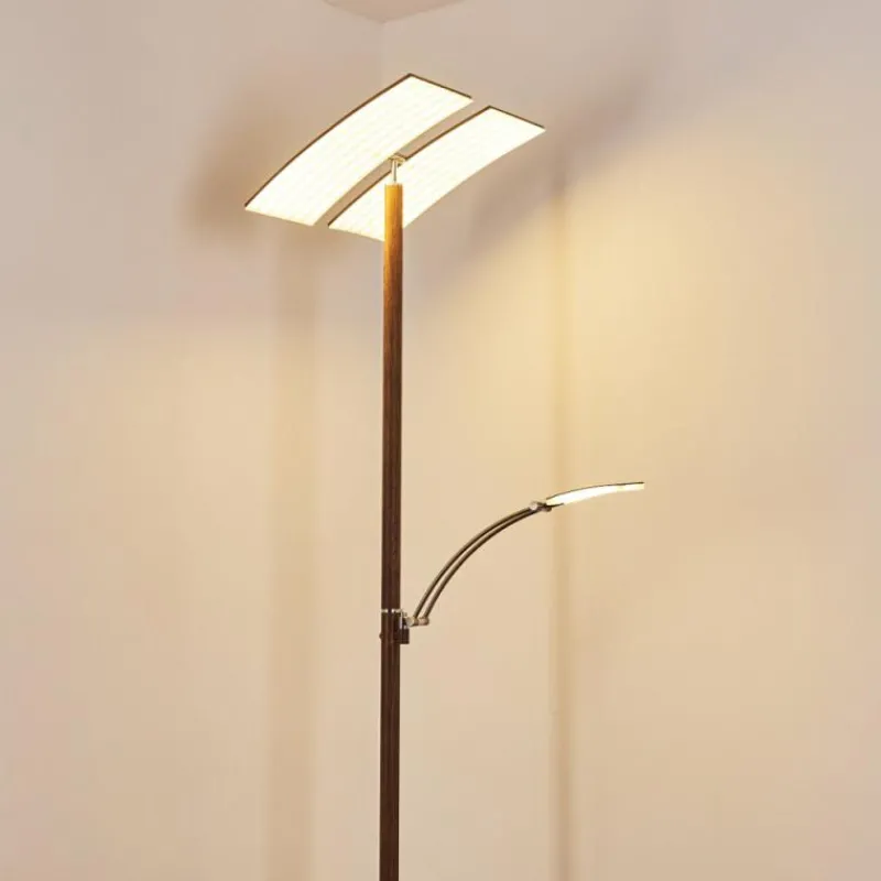 hofstein Lampadaire Lasona LED Brun, Argenté, 2 lumières* Lampadaires Et Lampes Sur Pied
