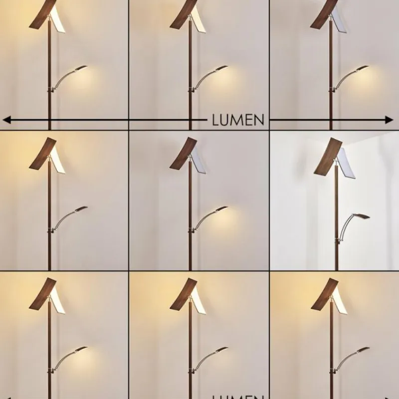 hofstein Lampadaire Lasona LED Brun, Argenté, 2 lumières* Lampadaires Et Lampes Sur Pied