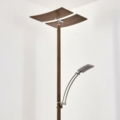 hofstein Lampadaire Lasona LED Brun, Argenté, 2 lumières* Lampadaires Et Lampes Sur Pied