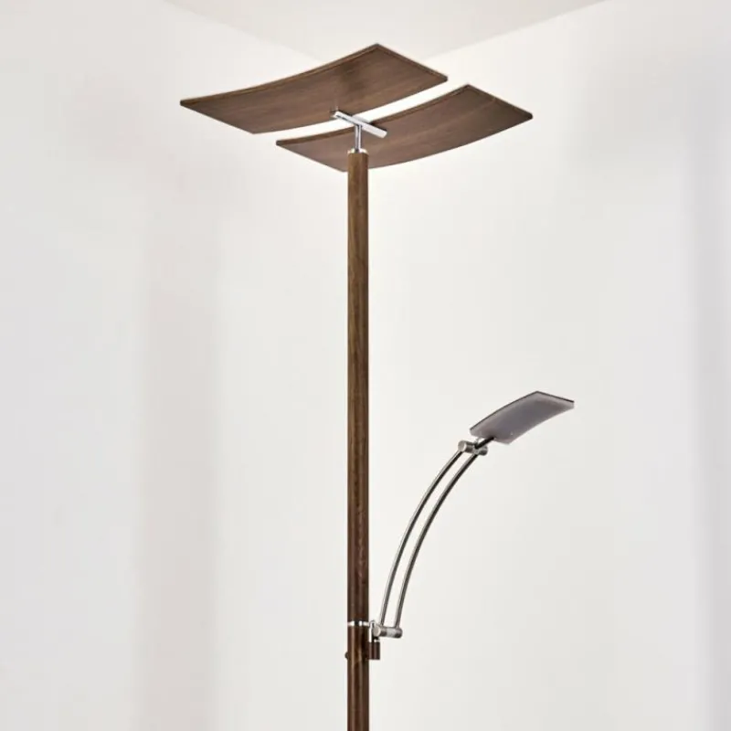 hofstein Lampadaire Lasona LED Brun, Argenté, 2 lumières* Lampadaires Et Lampes Sur Pied