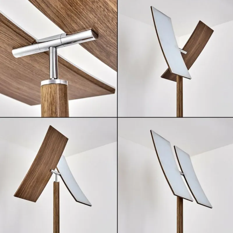 hofstein Lampadaire Lasona LED Brun, Argenté, 2 lumières* Lampadaires Et Lampes Sur Pied