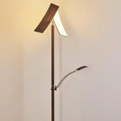 hofstein Lampadaire Lasona LED Brun, Argenté, 2 lumières* Lampadaires Et Lampes Sur Pied