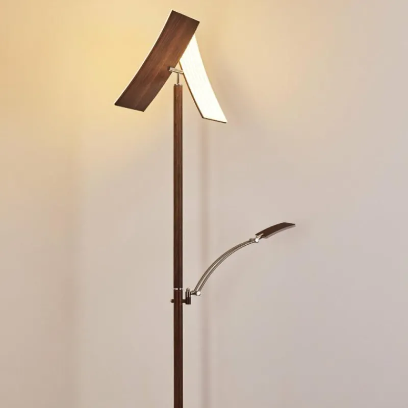 hofstein Lampadaire Lasona LED Brun, Argenté, 2 lumières* Lampadaires Et Lampes Sur Pied