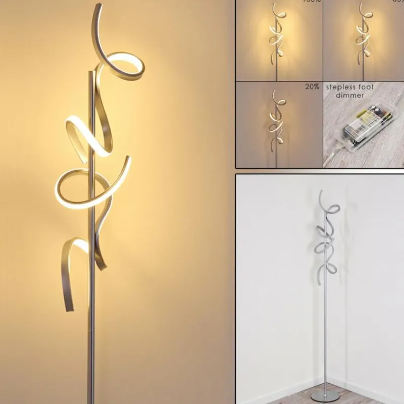 hofstein Lampadaire Lavaca LED Argenté, 2 lumières* Éclairage Led