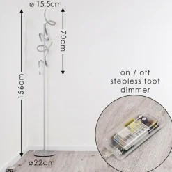 hofstein Lampadaire Lavaca LED Argenté, 2 lumières* Éclairage Led