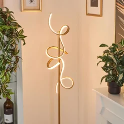 Lampes Art Déco-hofstein Lampadaire Lavaca LED Laiton, 2 lumières