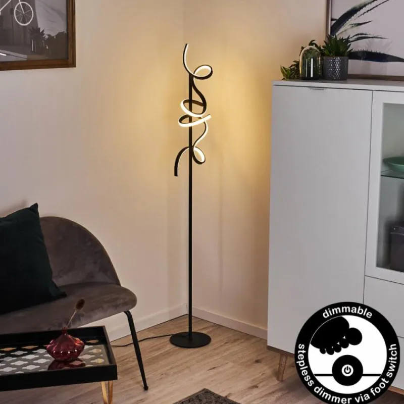 Lampes Art Déco-hofstein Lampadaire Lavaca LED Noir, 2 lumières