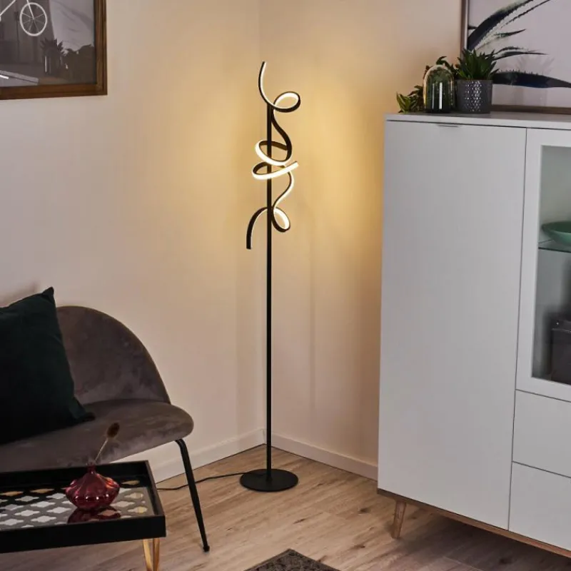 Lampes Art Déco-hofstein Lampadaire Lavaca LED Noir, 2 lumières