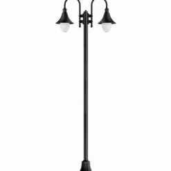 Luminaires Rustiques-Luminaires LCD Lampadaire LCD Lengerich Noir, 2 lumières