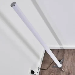 hofstein Lampadaire LED RGB Globo ROCKY Argenté, 1 lumière, Télécommandes, Changeur de couleurs