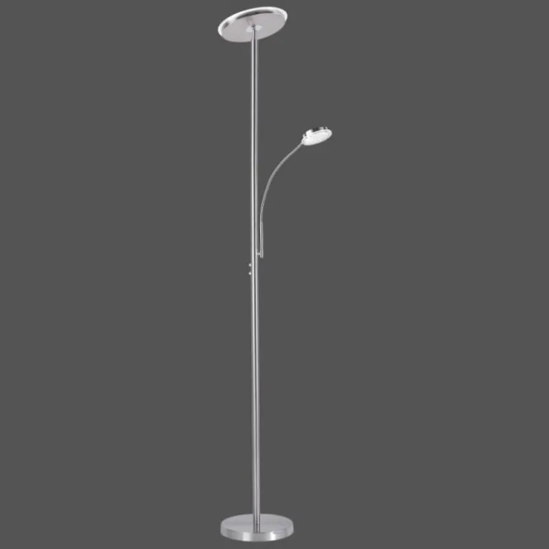 Luminaires Leuchten Direkt Lampadaire Leuchten Direkt HANS LED Acier inoxydable, 2 lumières* Lampadaires Et Lampes Sur Pied
