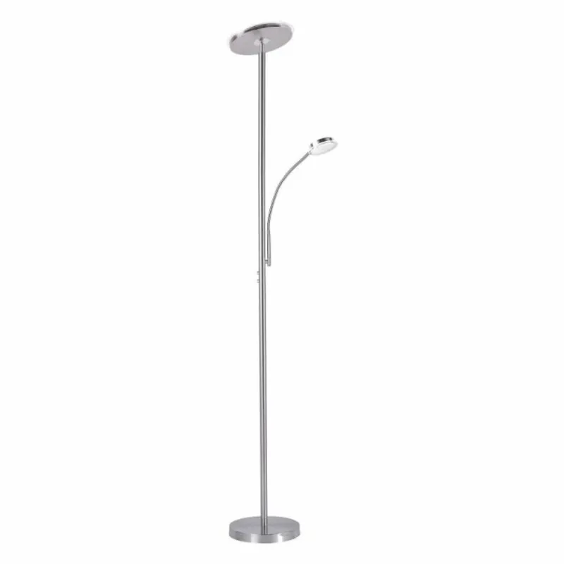 Luminaires Leuchten Direkt Lampadaire Leuchten Direkt HANS LED Acier inoxydable, 2 lumières* Lampadaires Et Lampes Sur Pied