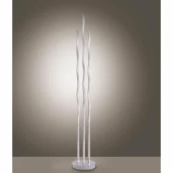 Luminaires Leuchten Direkt Lampadaire Leuchten Direkt Ls-WAVE LED Acier inoxydable, 3 lumières, Télécommandes, Changeur de couleurs