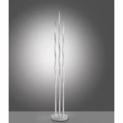 Luminaires Leuchten Direkt Lampadaire Leuchten Direkt Ls-WAVE LED Acier inoxydable, 3 lumières, Télécommandes, Changeur de couleurs