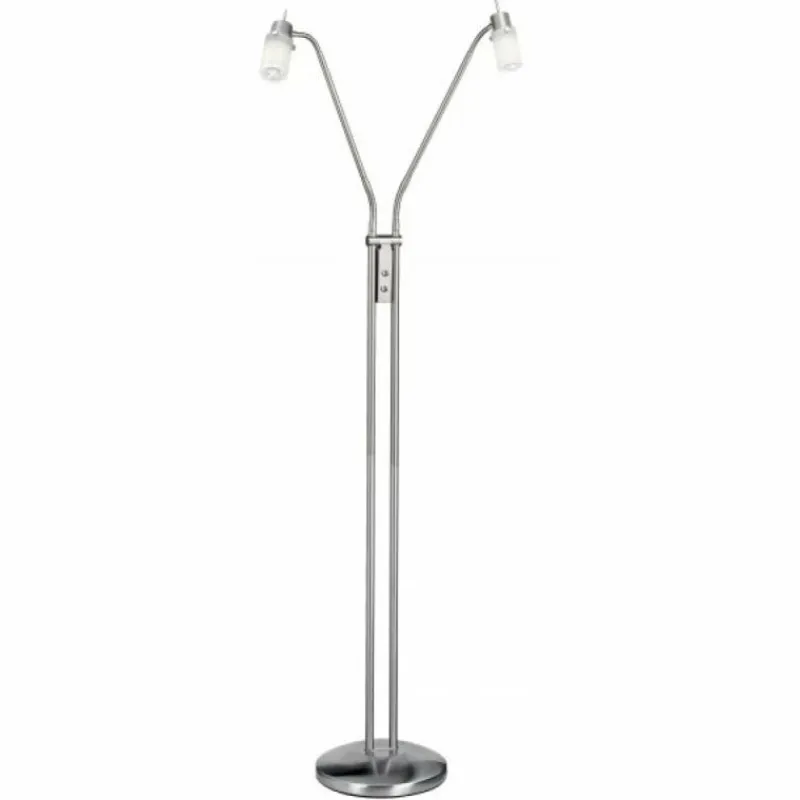 Luminaires Leuchten Direkt Lampadaire Leuchten Direkt MAX LED Acier inoxydable, 2 lumières* Lampadaires Et Lampes Sur Pied