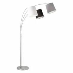 Lampes En Tissu-Luminaires Leuchten Direkt Lampadaire Leuchten-Direkt MELVIN Gris, Noir, Blanc, 3 lumières