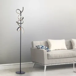 Luminaires Leuchten Direkt Lampadaire Leuchten-Direkt CURLS LED Noir, 2 lumières* Éclairage Led