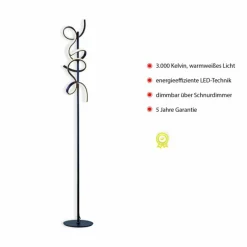 Luminaires Leuchten Direkt Lampadaire Leuchten-Direkt CURLS LED Noir, 2 lumières* Éclairage Led
